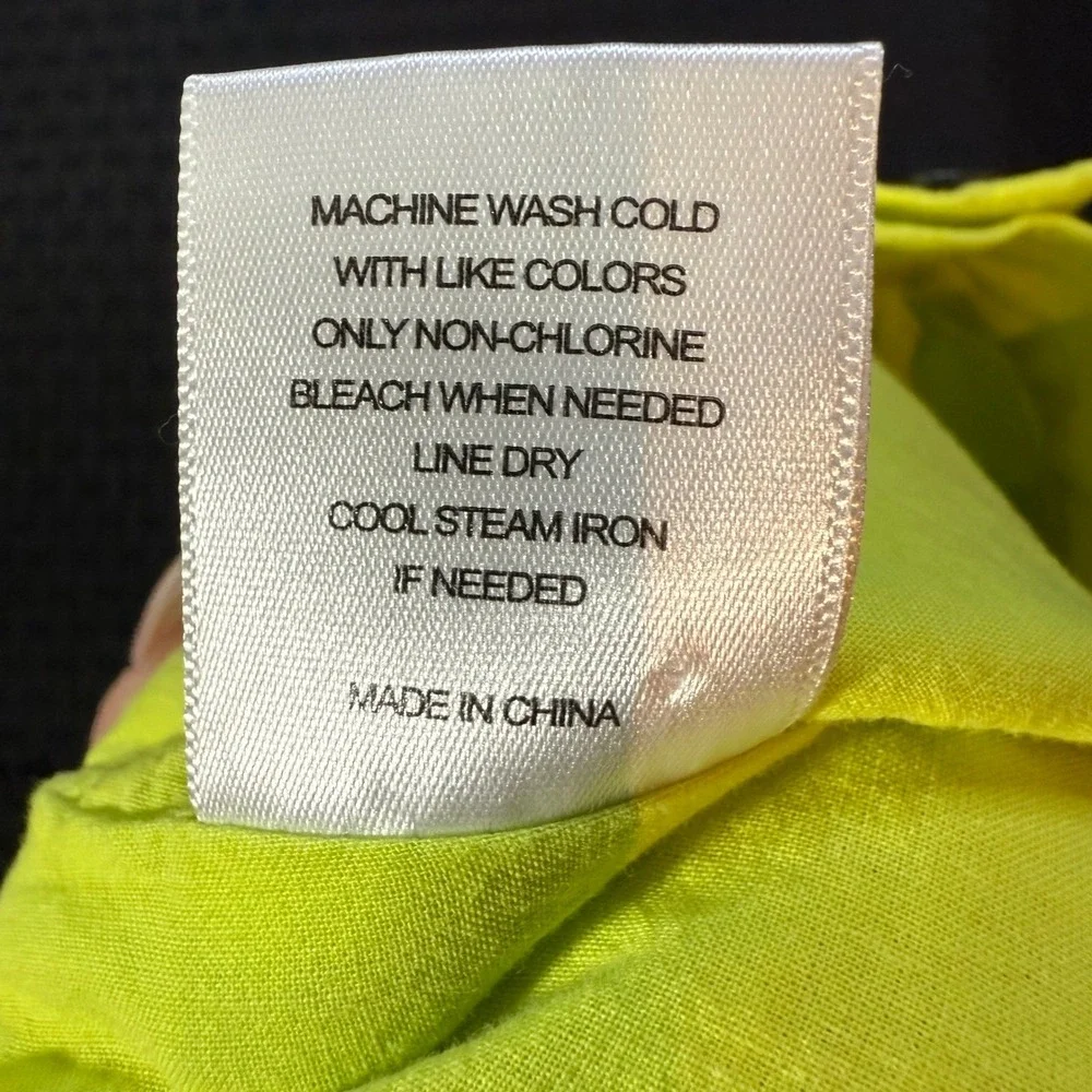A Loves A‎ Girls Neon Yellow Linen Blend Pleated Pants Size 5